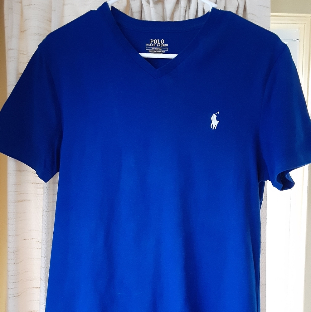 🔵Polo Ralph Lauren Custom Slim Fit V-Neck T-Shirt